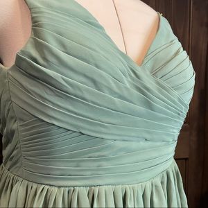 Sage green custom bridesmaid dress